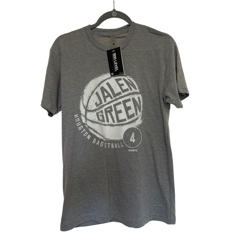 500 Level Jalen Green Houston Basketball Shirt Mens Small Grey NBA Rockets New